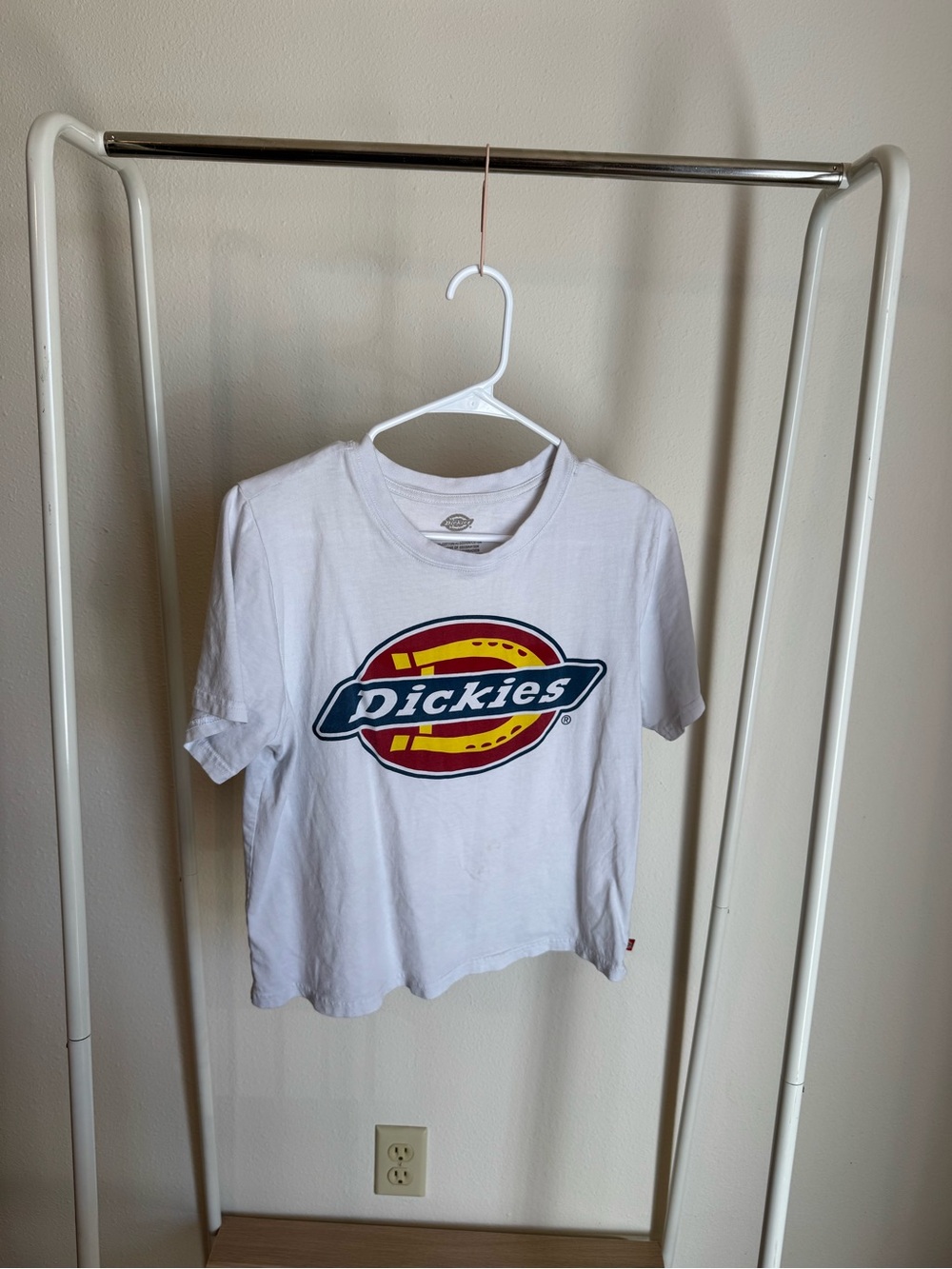 Dickies White Tee with Red, Yellow & Blue Logo